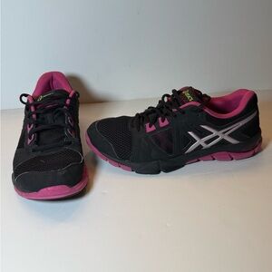 ASICS Women's Black and Pink Athletic Shoes